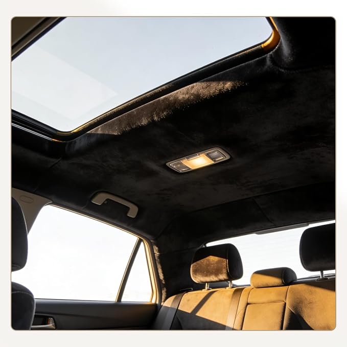 Black Suede Headliner, 98" L × 60" W with Foam Backing, Auto Interior Roof Replacement Material for Car, SUV, Boat, Pickup, Truck, RV, Home Repair/DIY Headliner Fabric
