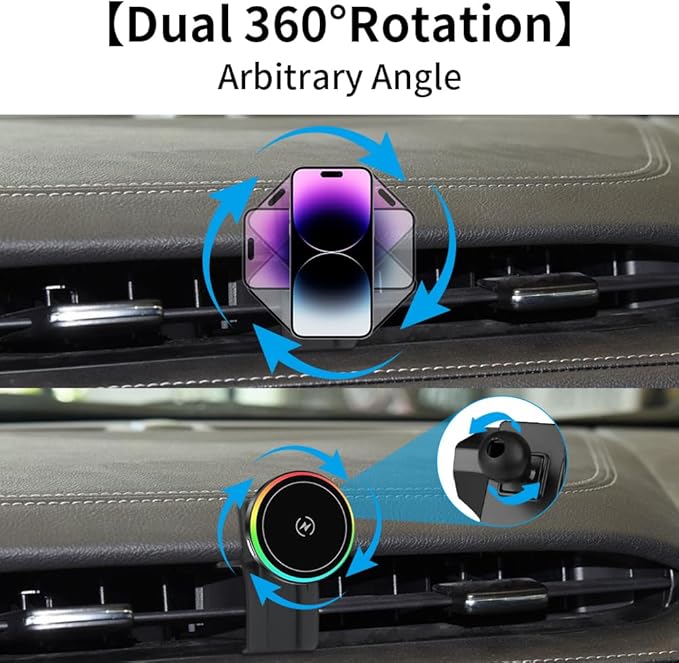 Car Magnetic Phone Mount for Cadillac XT5 2017-2026 and Cadillac XT6 2020-2025 Auto Interior Accessories Best Cellphone Holder Fast 15W Wireless Charger Cell Phones Magnet Charging Screen Stand
