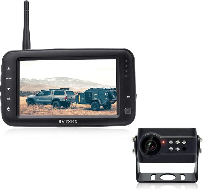 Wireless Backup Camera HD Monitor, Easy Install Stable Digital Signal No Delay Rear View Camera, Color Image Night Vision Reverse Camera for Car, Truck, Pickup, SUV, Van, Camper