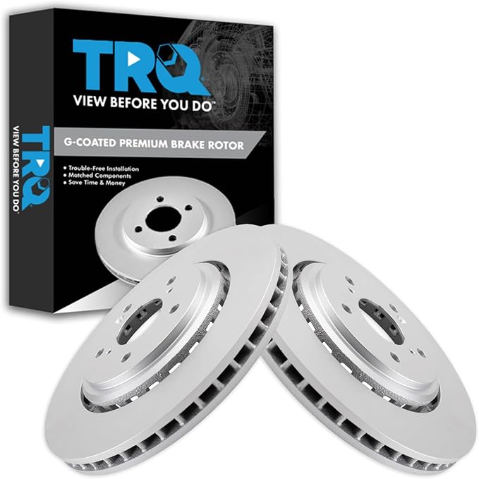 TRQ Front Brake Rotor Set G Coated Vented Compatible with 2014-2016 Acura MDX 2015-2020 TLX