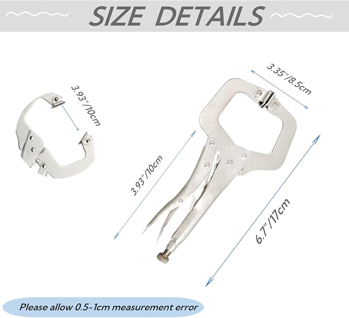 6 Inch C Clamp Locking, 6Pcs Heavy Duty Welding Clamps Pliers Set Vise Grip Clamps with Swivel Pad for Electrician Maintenance, Wood Working, Welding and Craftsmen Home Workshop