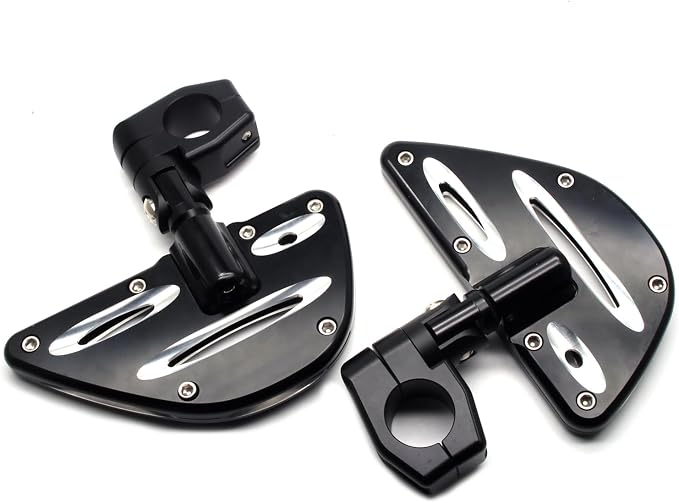 MZS 1.25" Highway Pegs, Motorcycle Highway Foot Pegs Short Adjustable CNC Aluminum Compatible with Road Glide King Softail Electra Street Glide Sportster Vulcan Chief Boulevard for 1 1/4 Engine Guard