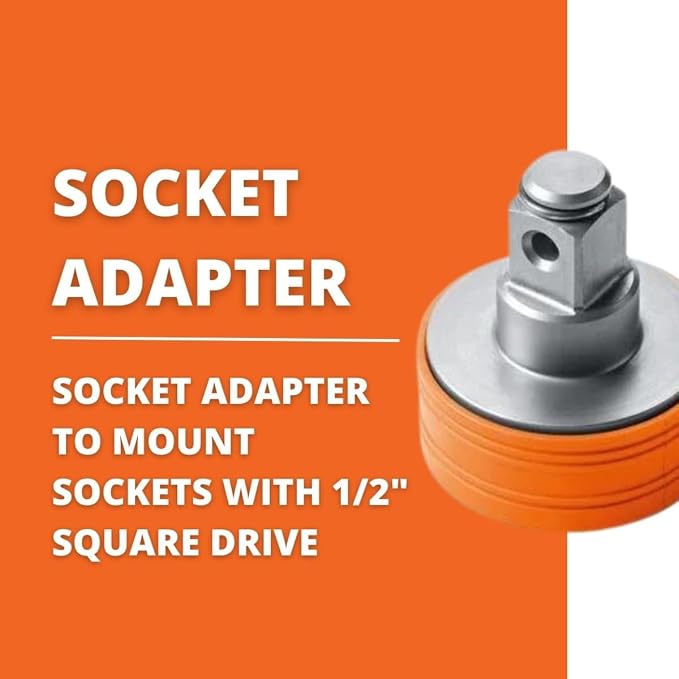 Fein QuickIn Socket Adapter for Seamless, Fast Accessory Changes - Compatible with Cordless Drill/Drivers with QuickIn/QuickIn Max Interface, Connects 1/2" Square Sockets - 64203002010
