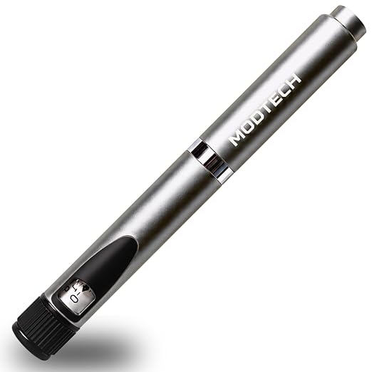 V2 Premium Metal Research Pen with Precision Dial Up to 60 Units - Professional Laboratory Instrument with Aluminum Body & Adjustable Mechanism (Silver) - MODTECH