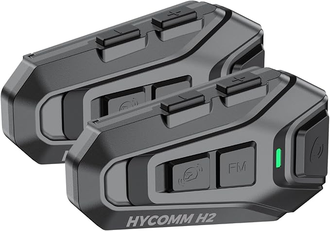 H2 Motorcycle Bluetooth Headset, 2-Way Helmet Intercom with One-Click Pairing, 35H Battery & IP67 Waterproof, DSP CVC Noise Canceling Speakers, Voice Assistant, FM Radio (2 Pack)
