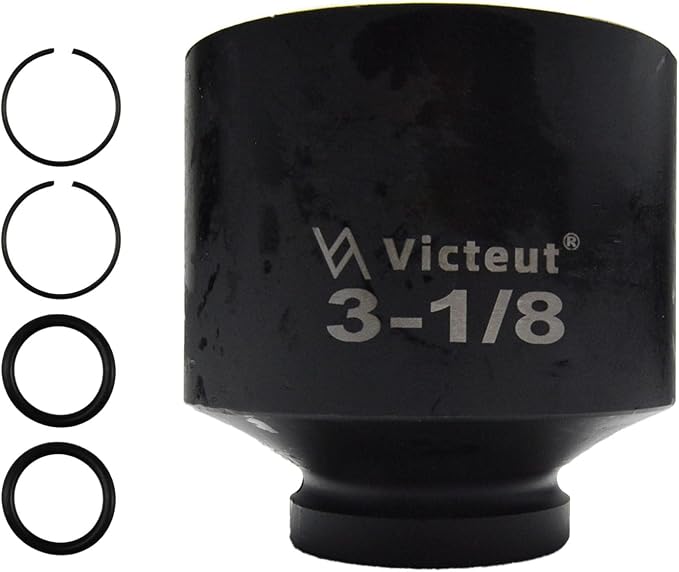 1" Drive 3-1/8" Jumbo Impact Socket, 6-Point, Heat Treated Cr-V Alloy Steel, One-Piece Forged, Surface Phosphating and Blackening Treatment, Anti-rust, Radius Corner Design, No Harm to Nut Corners