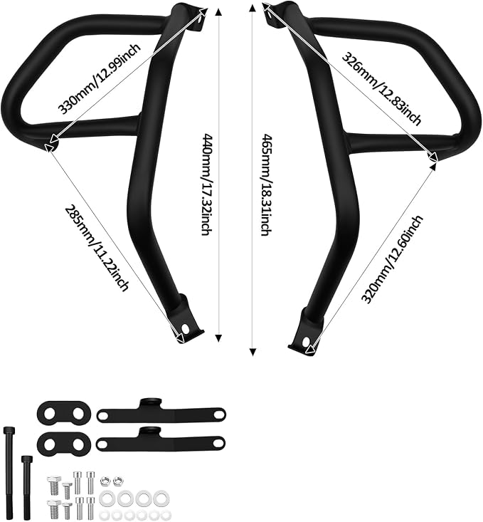 Highway Crash Bars Engine Guard Compatible with Ninja 500 2024-2025 Ninja400 2018-2025 Ninja250 2018-2021 Motorcycle Protection from Drops Accessories