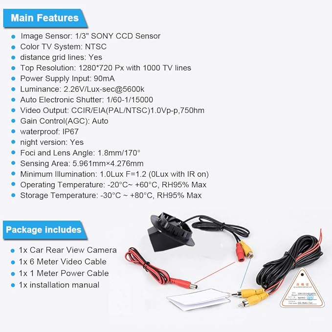 Car Camera Replacement for BMW 3/5/7 118 316 318 320 325 328Li 120i 330 335 320i 330i 335i 520 523 530 BMW X1 X5 X6 X3 18i 20i 25i 25ix 28ix E39 E46 E53 E82 E88 E84 E90 E91 E92 E93 E60 E61 E71 E72 M3