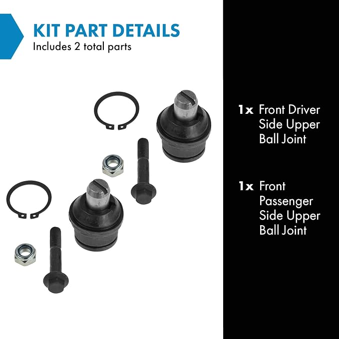 TRQ Front Upper Ball Joint Set Compatible with 92-21 Ford