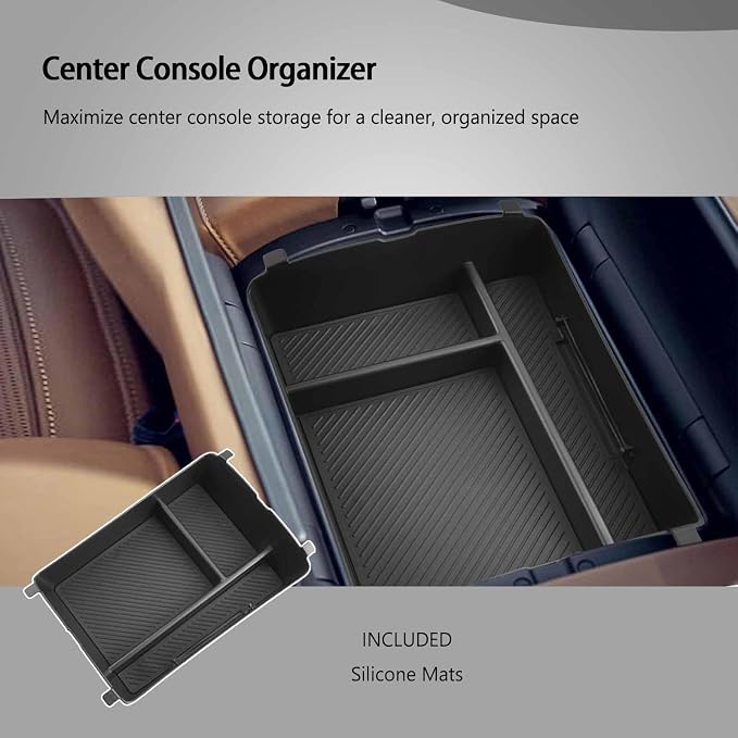 Center Console Organizer for 2026 Hyundai Palisade Armrest Box Organizer & Lower Organizer for 2026 Palisade (Calligraphy, Hybrid Calligraphy) Accessories (Only for 7-Seat)