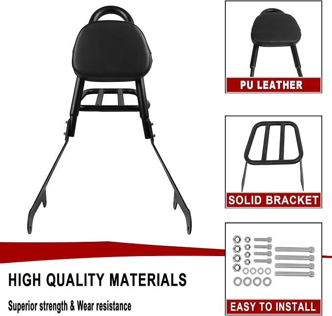 Detachable Backrest Sissy Bar Replacement for Yamaha Stryker XVS1300 XVS 1300 2011-2019 Motorcycle Passenger Backrest