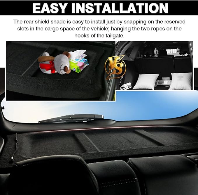 Powerty Cargo Cover for 2018-2023 Hyundai Kona Trunk Cover Trunk Shielding Shade for Kona Accessories Cargo Luggage Cover No Gap (Can Withstand Load)