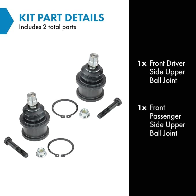 TRQ Front Upper Ball Joint Set Compatible with 95-11 Ford 98-09 Mazda 97-01 Mercury