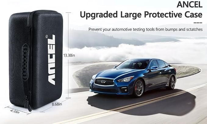 ANCEL Large Hard Protective Case for Heavy Duty Truck Scanner HD3300 Plus+ HD3600 HD430, OBD2 Scanner Diagnostic Tool FX6000 Elite FX6100, Automotive Smoke Machine Leak Detector S3000 S3000 PRO