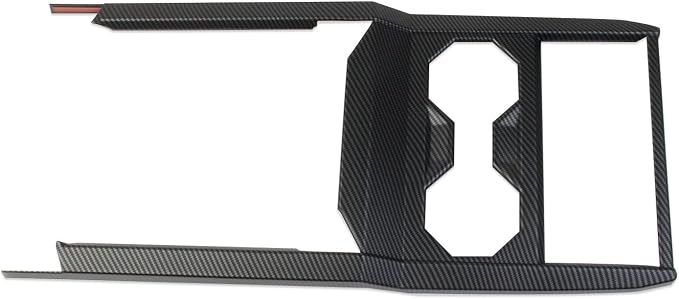 Carbon Fiber Style Central Control Cup Holder Wireless Charging Slot Frame Trim Accessories for Tesla Cybertruck (Matte Surface)