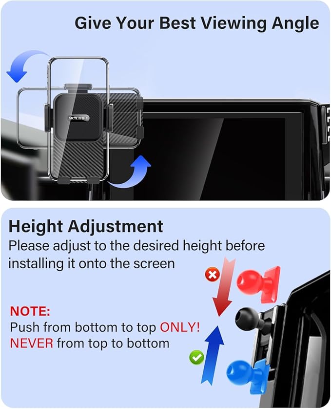 SKYLOTEC Phone Mount for Cadillac Lyriq 2023-2025 Accessories, XT4 2024 2025, CT5 2025, Optiq 2025, 33-Inch Screen Fixed Clip, Automobile Cradles Car Phone Holder, Cell Phone Base Not Block Air Vent