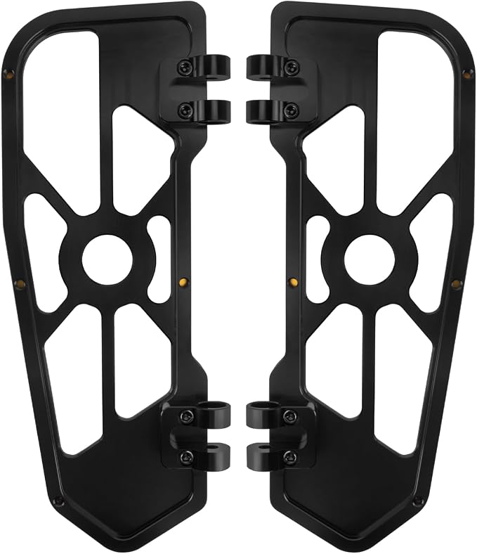 Motorcycle Driver Floorboards Front Footboards Pedal Offroad Rider Foot Pegs Fit for Harley Touring Road King Road Glide Electra Glide Street Glide Softail Dyna (Yellow Edge)