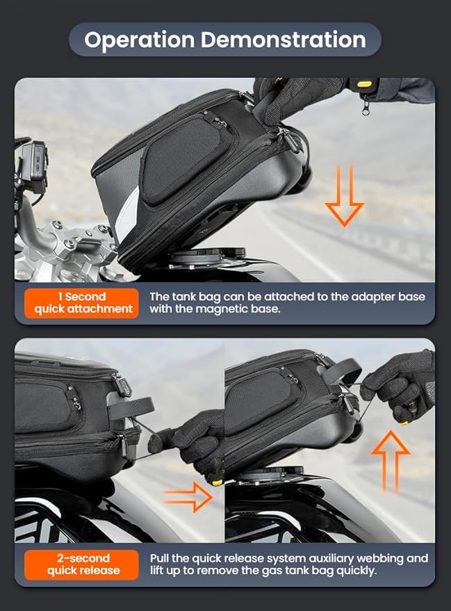 Loboo Tank Bag Ring Quick Disassembly And Non-Contact With The Paint Surface Of The Fuel Tank Will Not Damage The Paint Surface, Compatible With Kawasaki Versys 650 1000 Z1000 Z 900 RS