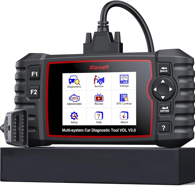 Bidirectional Diagnostic Tool for Land Rover/Volvo, iCarsoft VOL V3.0 (Enhanced Ver) All System Active Test 42 Resets for Land Rove, 39 Resets for Volvo, OBD2 Scanner Code Reader