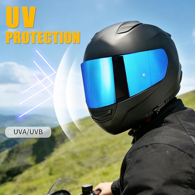 Helmet Visor Shield for SEDICI Strada II and Strada 3 /FF397/FF801Motorcycle Helmets Visor (Chrome Blue)