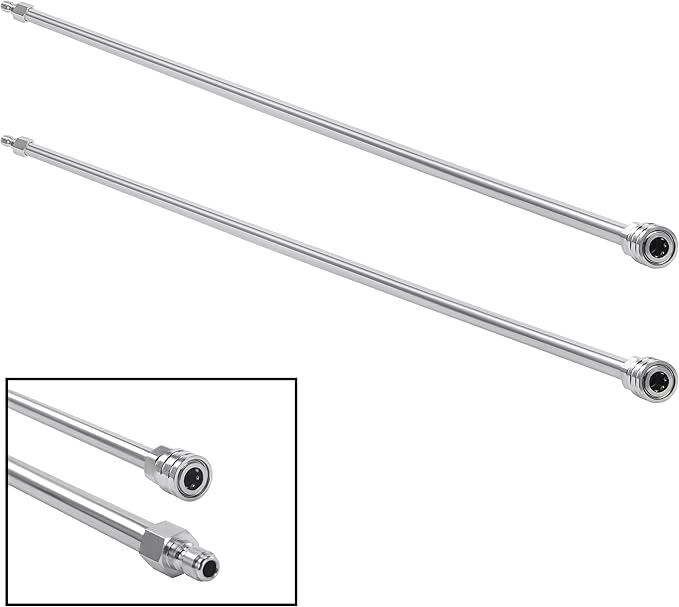 PWACCS 120 Inch Pressure Washer Wand – Power Washer Extension Wand Replacement – Universal Spray Lance for Pressure Washers – 1/4" Quick Connect Fittings – Stainless Steel – 2 Pack – 60 Inch Each