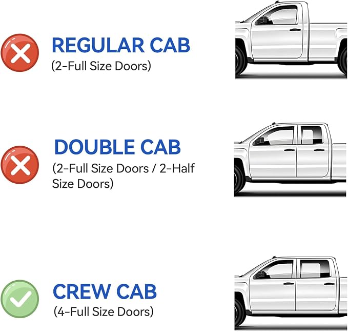 Window Visors Rain Guards for 2014-2018 Chevy Silverado/GMC Sierra 1500 Full-Size Cab, Out-Channel Window Vent Wind Deflectors Visors Shades for 2015-2019 Silverado/Sierra 2500HD 3500HD Crew Cab