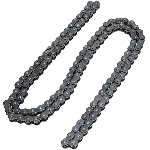 YOXUFA 420 Motorcycle Chain 132 Links for Pit Dirt Bike 50cc 70 90 110 125cc SSR TaoTao Coolster Apollo Baja Kazuma ATV 212cc Mini Bike Go Kart 4 Wheeler Quad Powersports Parts W/Chain Breaker