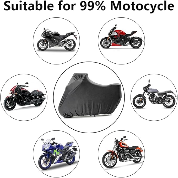 Indoor Motorcycle Cover Soft Stretch Dustproof Cover Compatible with All Motor, 116 inches, Dark Flower Gray