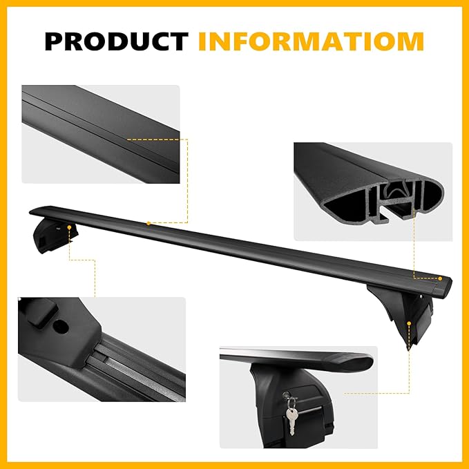 Tuyoung Roof Rack Cross Bars Lockable Compatible with Jeep Wrangler JK JL Gladiator JT 2007-2026, 2 & 4 Door 220lbs Heavy Duty Aluminum Crossbars Rooftop Kayak Bike Luggage Racks