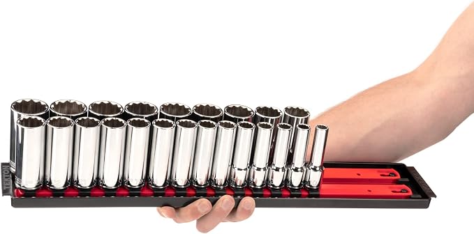 TEKTON 1/2 Inch Drive 12-Point Socket Set, 23-Piece | SHD92121