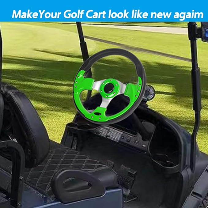 Universal Golf Cart Steering Wheel fit most EZGO TXT RXV, Club Car DS Precedent, Yamaha G8 G9 G11 G14 G16 G19 G21 G22 G29 Drive Golf Cart…
