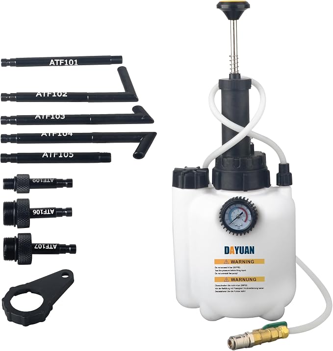 DAYUAN 24pcs Pneumatic Diesel Injector Puller Air Vibration Injector Removal Tool Kit Bundle with 3L Manual Transmission Fluid ransfer Pump