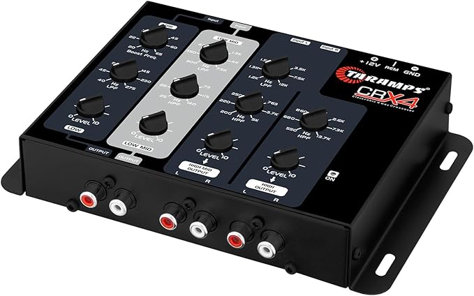 Taramps Crx4 Electronic 4 Way Crossover Rca Channels 8 Volts Rms Car Audio Processor Stereo Equalizer Great for Low/High with Bass Boost, Compact Size