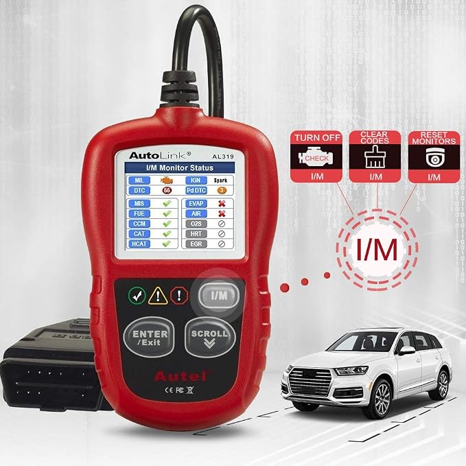 Autel Autolink AL319 Car OBD2 Scanner Code Reader Engine Fault Code Reader Scanner CAN Diagnostic Scan Tool for All OBD II Protocol Cars Since 1996