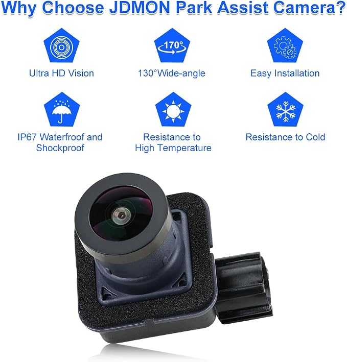 JDMON Backup Camera Replacement for Maserati Ghibli 3.0L 2017 2018 2019 2020 2021 Reverse Park Assist Camera Replacement for 670104387 670039122
