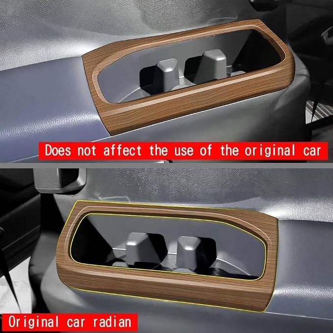 2Pcs Third Row Cup Holder Panel Cover Compatible with Toyota Grand Highlander 2024 2025 2026 Fit for 2024-2026 Grand Highlander ABS Accessories(Wood Grain)