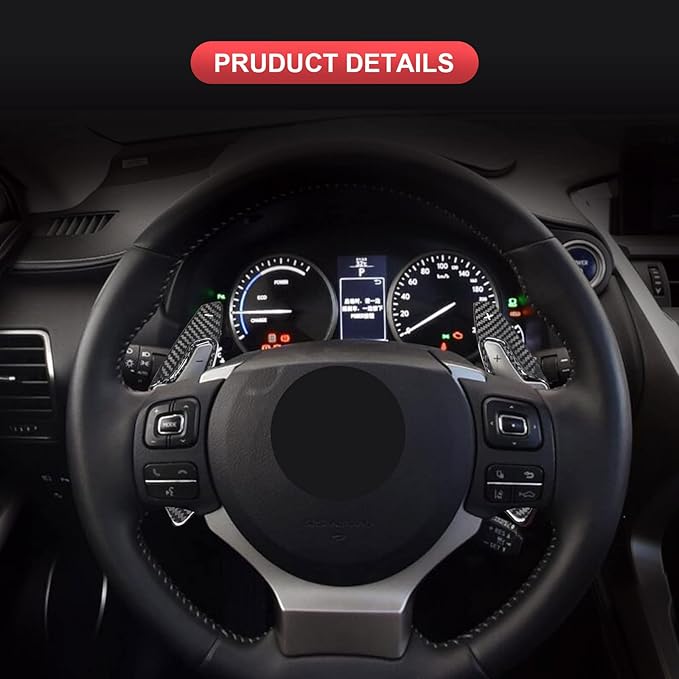 Steering Wheel Accessories Shift Paddle Shifter Extension Carbon Fiber Trim Cover Compatible with Lexus is XE30 IS300h AVE30 NX 300h AZ10 NX RC 350 XC10 RC 300h F Sport