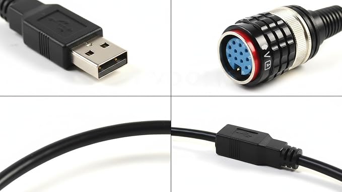 88890305 88890300 88894000 USB Cable for Volvo Vocom Diagnostic Adapter Tool, Scanner Cable Replacement for Truck & Excavator ECU Connection