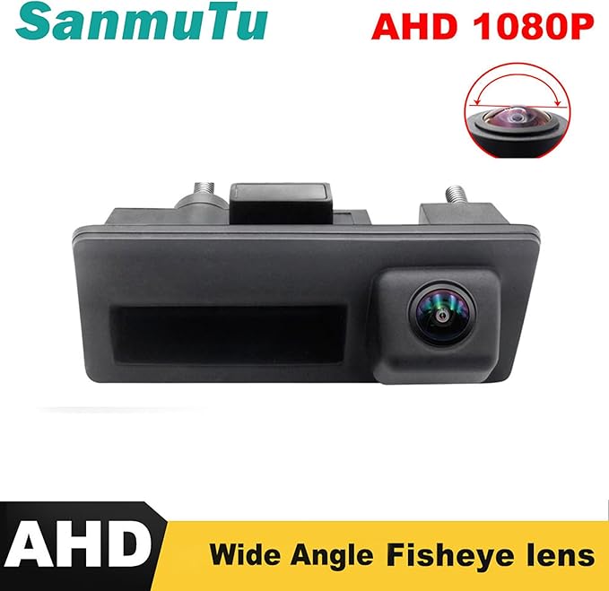 Vehicle Backup Camera CCD Compatible for Audi A4 A4L A3 S4 RS4 B9 for VW Lavida Plus Skoda Car Rear View AHD 1080P Camera Reverse Parking Fisheye Lens Waterproof Cam Car Trunk Handle Camera