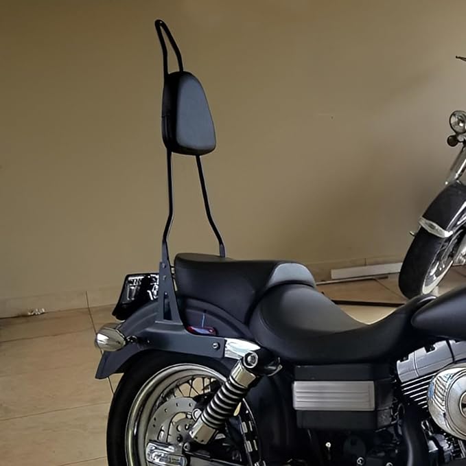 AUFER Detachable Black Passenger Backrest Sissy Bar With Back Rest Pad Compatible With For Harley Dyna Street Bob Super Glide Low Rider Wide Glide FXD FXDB FXDC FXDL FXDWG FXDSE 2006-UP