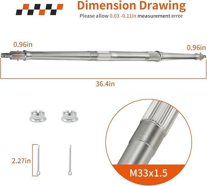 Rear Axle Shaft With Nuts For Yamaha Tri-Z YTZ250 1985-1986 Banshee 350 YFZ350 1987 1989-2006 38W-25381-10-00 38W-25381-02-00