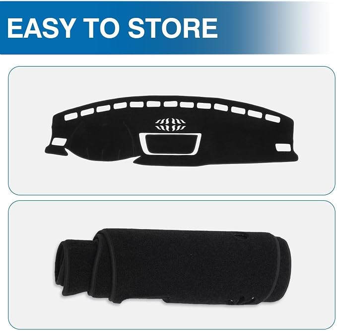 KUST Black Dash Cover for VW Atlas/Atlas Cross Sport 2018-2023 Dashboard Cover Polyester Non-Slip Center Console Dash Cover Interior Accessories for Atlas/Atlas Cross Sport Custom Fit Dash Mat