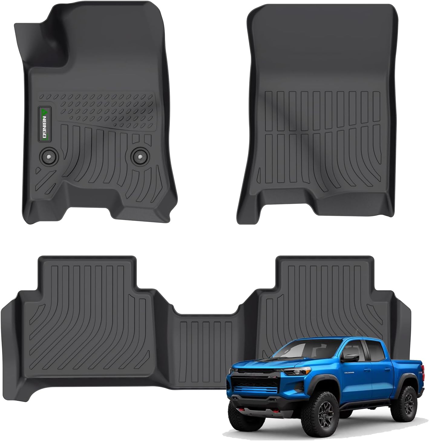 ANBINGO®Floor Mats Fit for Chevy Colorado (Crew Cab) 2023-2025/GMC Canyon All Weather Mats for Chevy Colorado TPE Car Mat Rugs for Chevy Colorado Rubber Trunk Carpet for Colorado Accessories