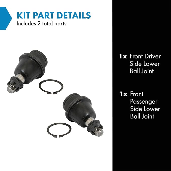 TRQ Ball Joint Set Compatible with 02-16 Cadillac 99-16 Chevrolet GMC