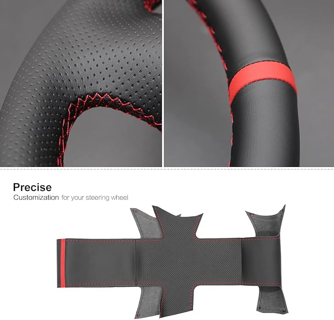 MEWANT Car Steering Wheel Cover for Mazda MX5 MX-5 Miata NB for Protege5 Made of Microfiber Leather Car Steering Wrap