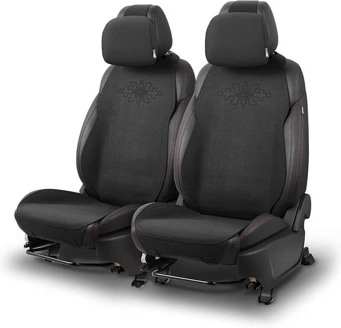 Protex Plus Series Front Row Set Seat Covers Microsuede Upholstery Universal for Cars Trucks SUV, Black, CA-SC-PRO-Plus-F-BK