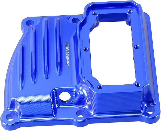 POWER JAMES Visible Aluminum Transmission Top Cover Compatible with Harley Davidson 2018-2025 Softail, 17-25 Touring Street Glide, Road Glide, Road King with M8 Models. (Blue)