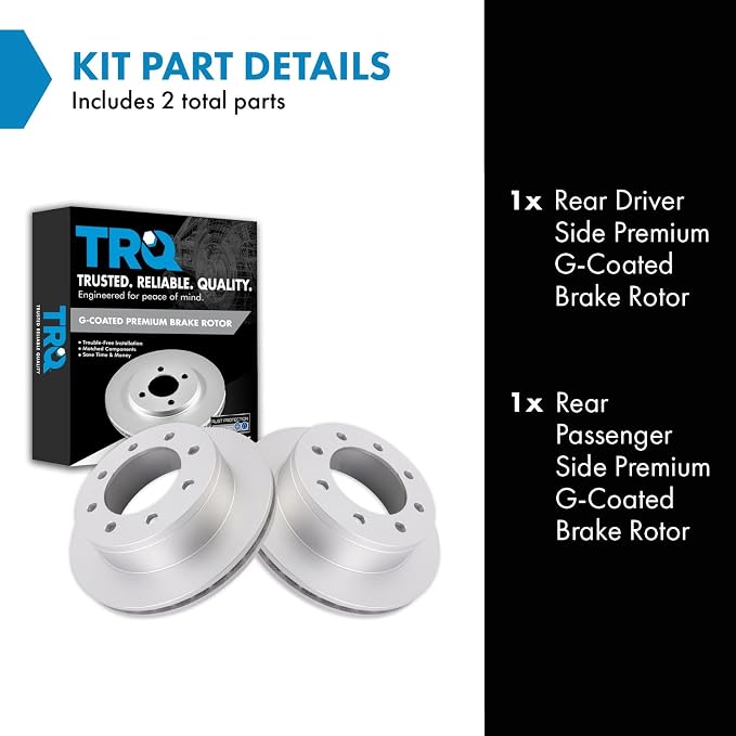 TRQ Rear Brake Rotor Set Compatible with 1999-2013 Chevrolet 1999-2016 GMC