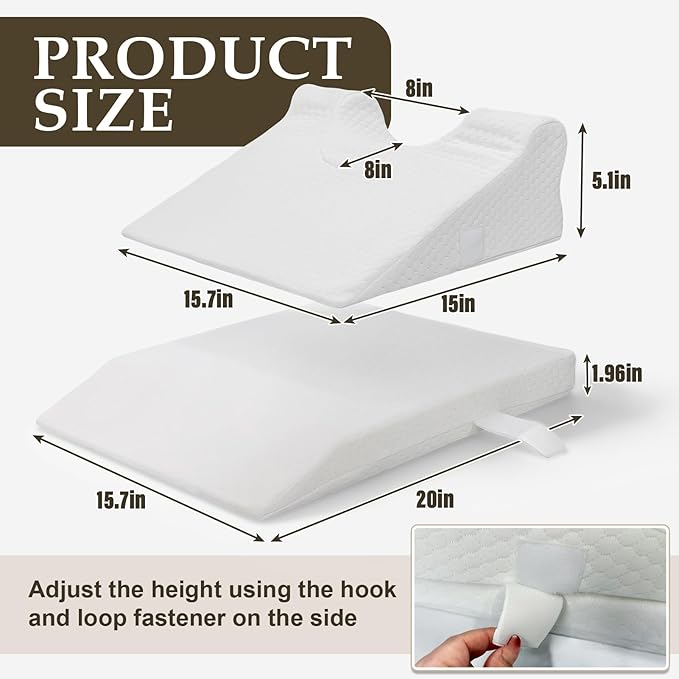 Memory Foam Post Face Lift Surgery Pillow Adjustable Height Support Back Sleeping Training Pillow Flawless Face Pillows for Facelift Nose Job Hair Transplant
