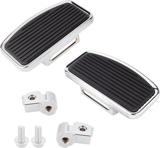 Motorcycle Rider Footboard Front Footpegs for Indian Scouts/Sixty/Bobber 2015-2024, Aluminum Anti-Slip Wide Foot Pegs Footrest Driver Floorboards Motorbike Highway Accessories (Chrome)